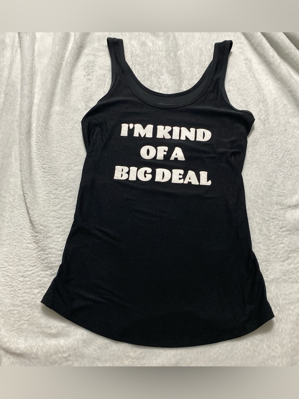 No Boundaries Black Tank Top with White Graphic "I'm Kind of a Big Deal"
